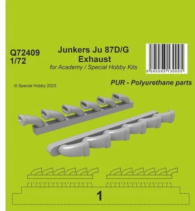 1/72 CMK Junkers Ju 87D/G Exhausts / for Academy and Special Hobby Kits