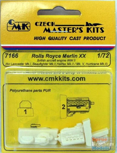 CMK7166 1:72 CMK Rolls Royce Merlin XX Engine Set #7166