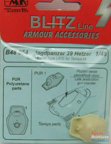 CMKB48054 1:48 CMK Blitz Jagdpanzer 38 Hetzer Gun Mantlet (TAM Kit)