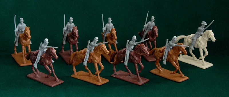 American Civil War Confederate Army Cavalry 1861 –1865, 54 mm (1/32) Scale Plastic Figures - Expeditionary Force