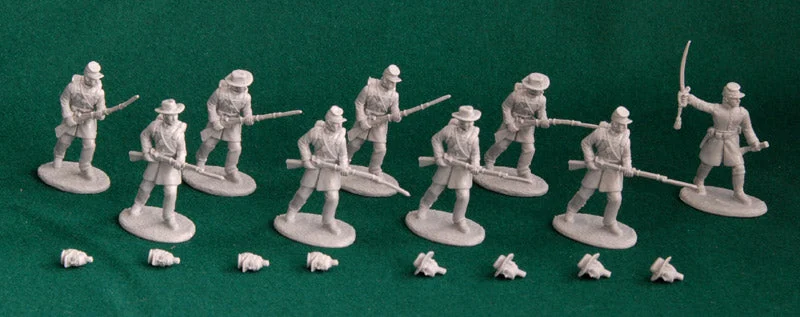 American Civil War Confederate Army Infantry 1861 –1865, 54 mm (1/32) Scale Plastic Figures - Expeditionary Force