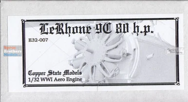 CSME32-007 1:32 Copper State Models Engine - LeRhone 9C 80hp WW1 Aero Engine
