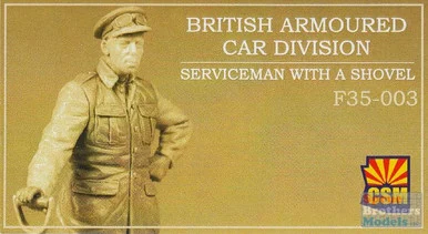 CSMF35003 1:35 Copper State Models Figure: British Armoured Car Division - Serviceman with a Shovel