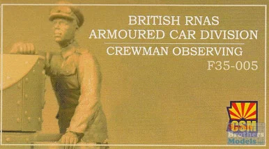 CSMF35005 1:35 Copper State Models Figure: British RNAS Armoured Car Division - Crewman Observing