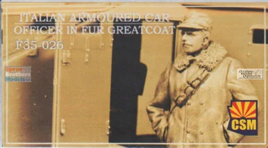 CSMF35026 1:35 Copper State Models Figure: Belgian Armoured Car Officer in a Fur Greatcoat