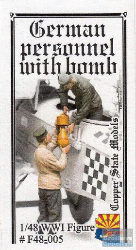 CSMF48-005 1:48 Copper State Models WWI Figure Set - German Personnel With Bomb