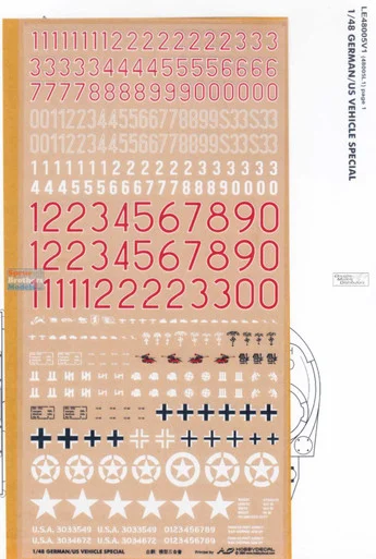 CXDAM48001 1:48 CrossDelta WWII German/US Vehicle Markings (Dry Transfers) - Cross Delta