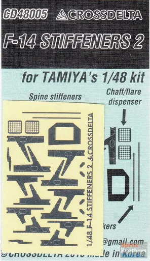 CXDCD48005 1:48 CrossDelta F-14 Tomcat Stiffeners 2 (TAM kit)