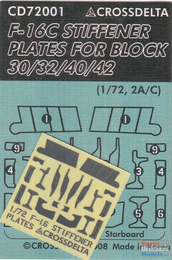 CXDCD72001 1:72 CrossDelta F-16C Falcon Stiffener Plates for Block 25/30/32/40/42