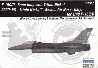 CXDDEC48002 1:48 CrossDelta Decals - F-16C F-16D Falcon 555FS Triple Nickel Aviano AB Italy