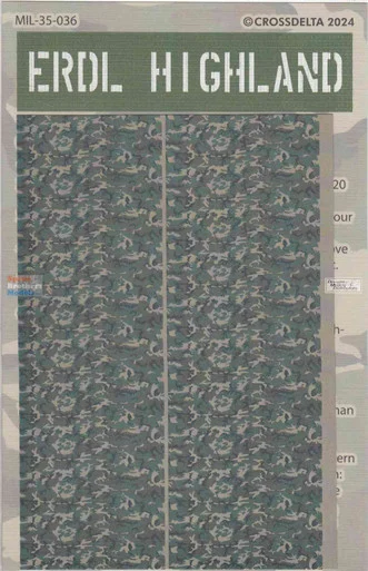 CXDMIL35036 1:35 CrossDelta US ERDL Highland Camouflage Decal - Cross Delta