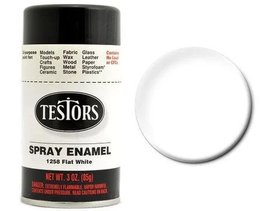 Testors 1258 Flat White Enamel Spray 3oz