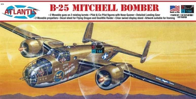 Atlantis Models H216 B-25 Mitchell Bomber Flying Dragon 1/64 Scale Model Kit
