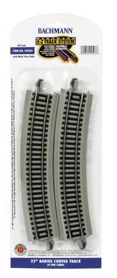 Bachmann 44303 HO Nickle Silver 22" Radius Curve EZ Track Section, 4 Pack