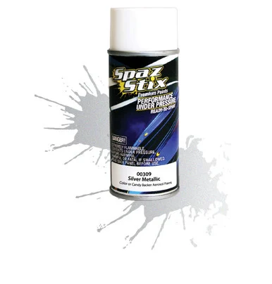 Spaz Stix 00309 Silver Metallic Backer / Basecoat Aerosol 3.5oz