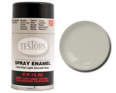 Testors 1233 Flat Aircraft Gray Enamel Spray 3oz