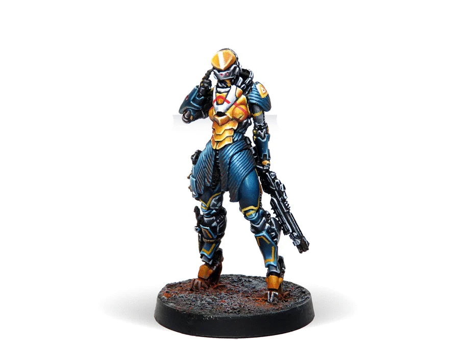 Infinity Yu Jing Dāoyīng Operative Control Unit (Hacker) Miniature Game Figure - Corvus Belli