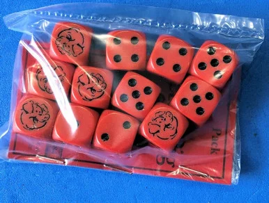PIGXX202 - PIGGY DICE (12) - DARK ORANGE/RED