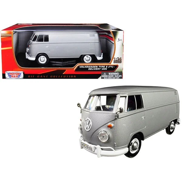 Volkswagen Type 2 (T1) Delivery Van (Gray) 1:24 Scale Diecast Car - Motormax