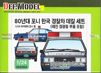 DEFDD24003 1:24 DEF South Korean 1980s Police Car Decal Set (with Lightbar) - DEF Model