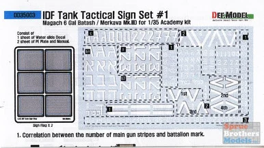 DEFDD35003 1:35 DEF Decal - IDF Tank Tactical Sign Set #1 (ACA kit)