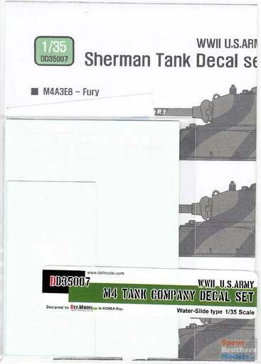 DEFDD35007 1:35 DEF WW2 US Army M4 Sherman Tank Company Decal Set - DEF Model