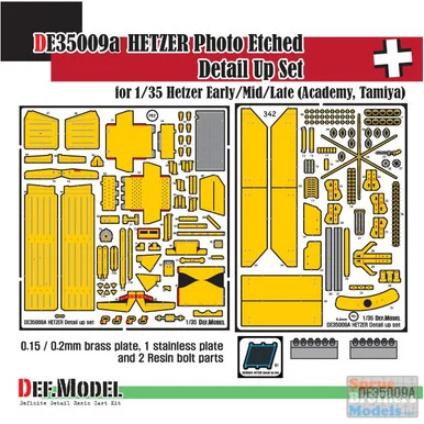 DEFDE35009A 1:35 DEF Model Hetzer Jagdpanzer 38 Early/Mid/Late Detail Up Photo Etch Set (ACA/TAM kit)
