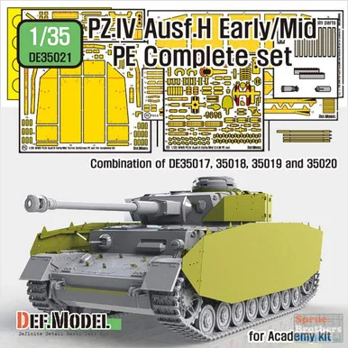DEFDE35021 1:35 DEF Model Panzer.IV Ausf.H Complete PE Detail Set (ACA kit)