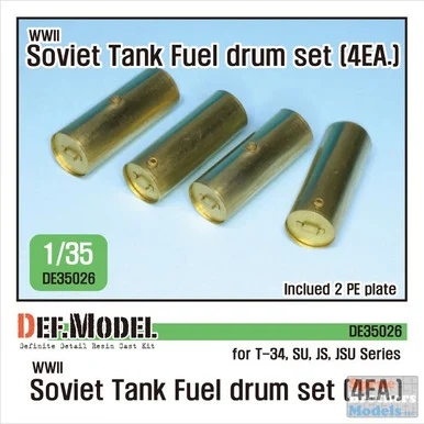 DEFDE35026 1:35 DEF Model WW2 Soviet Tank Series Fuel Drum Set (4 ea)