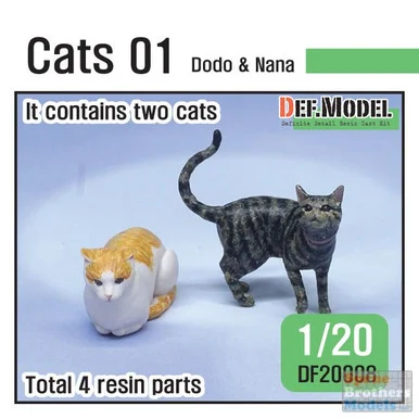 DEFDF20008 1:20 DEF Model Figure Set - Cats #1 Dodo & Nana