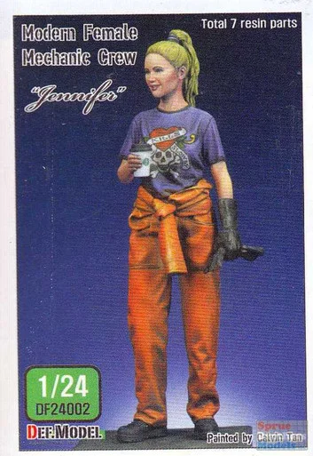 DEFDF24002 1:24 DEF Model Figure Set - Modern Female Mechanic "Jennifer"