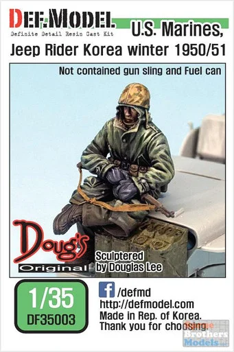 DEFDF35003 1:35 DEF Model Figure - US Marines Jeep Rider Korea Winter 1950-51