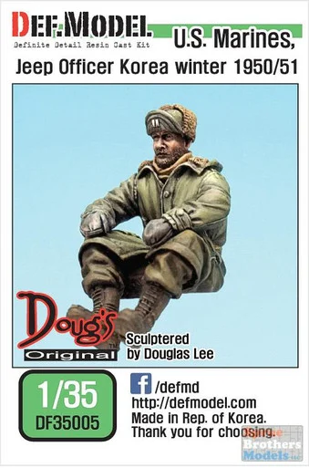DEFDF35005 1:35 DEF Model Figure - US Marines Jeep Officer Korea Winter 1950-51