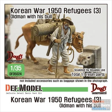 DEFDF35024 1:35 DEF Model Figures - Korean War 1950 Refugee (Old Man with Bull)