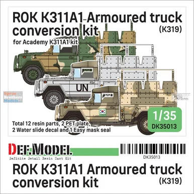 DEFDK35013 1:35 DEF Model ROK K311A1 Armoured Truck (K319) Conversion (ACA kit)