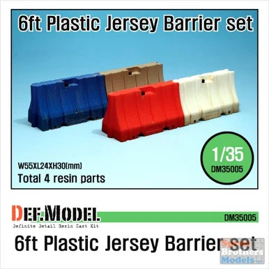 DEFDM35005 1:35 DEF Modern 6ft Plastic Jersey Barrier Set - DEF Model