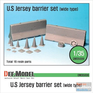 DEFDM35006 1:35 DEF Model US Jersey Barrier Set (Wide Type) #DM35006