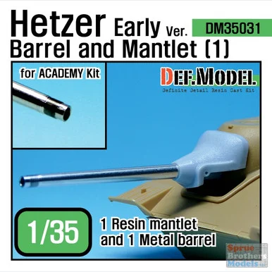DEFDM35031 1:35 DEF Model Hetzer Early Gun Barrel and Mantlet Set #1 (ACA kit)