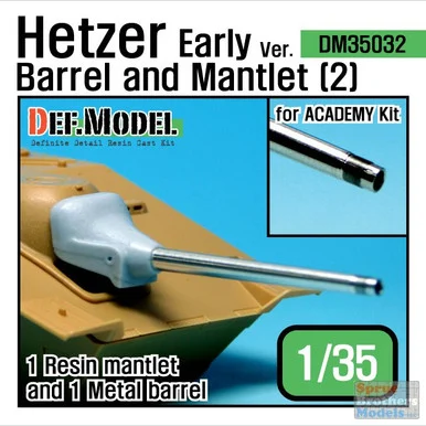 DEFDM35032 1:35 DEF Model Hetzer Early Gun Barrel and Mantlet Set #2 (ACA kit)