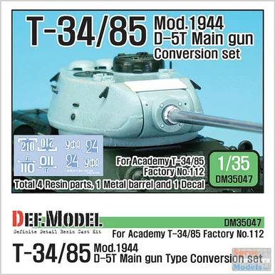 DEFDM35047 1:35 DEF Model T-34/85 Mod 1944 D-5T Main Gun Conversion Set (ACA kit)