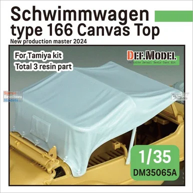 DEFDM35065A 1:35 DEF Model Schwimmwagen Type 166 Canvas Top (TAM kit)