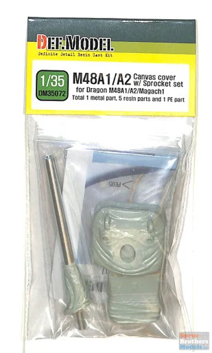 DEFDM35072 1:35 DEF Model M48A1 M48A2 Gun Barrel, Canvas Cover & Sprocket Set (DML kit)