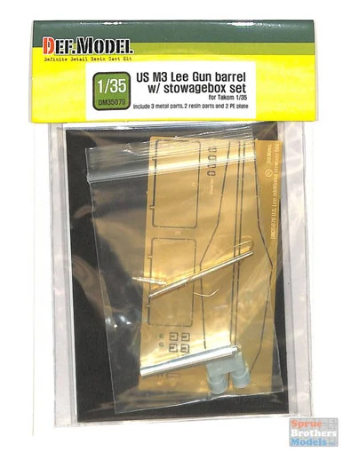 DEFDM35079 1:35 DEF Model US M3 Lee Metal Gun Barrel & Stowage Box Set (TAK kit)