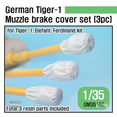 DEFDM35102 1:35 DEF Model German Tiger 1/Elefant/Ferdinand Muzzle Brake Cover Set (3 pcs)