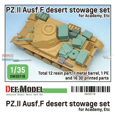 DEFDM35118 1:35 DEF Model Panzer II Ausf.F Desert Stowage Set (ACA kit)