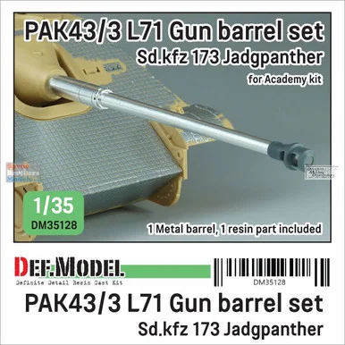 DEFDM35128 1:35 DEF Model Sd.Kfz.173 Jagdpanther Pak43/3 L71 Metal Gun Barrel Set (ACA kit)