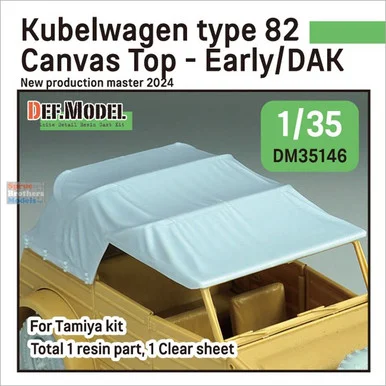 DEFDM35146 1:35 DEF Model Kubelwagen Type 82 Canvas Top Early/DAK (TAM kit)