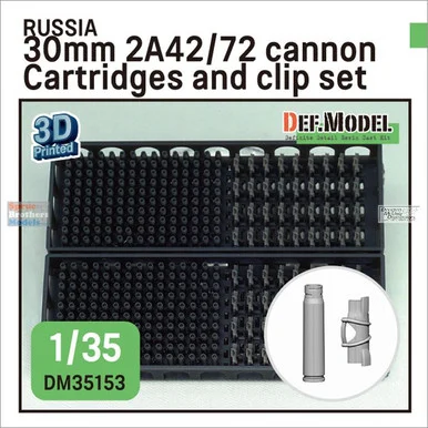 DEFDM35153 1:35 DEF Model Russia 30mm 2A42/72 Cannon Cartridges and Clip Set
