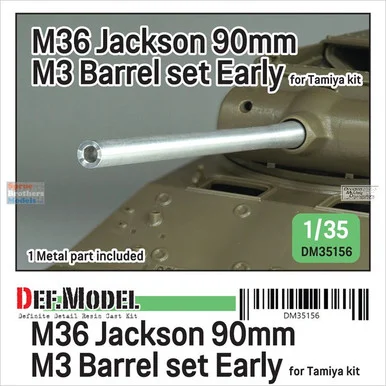 DEFDM35156 1:35 DEF Model M36 Jackson 90mm M3 Barrel Early Set (TAM kit)