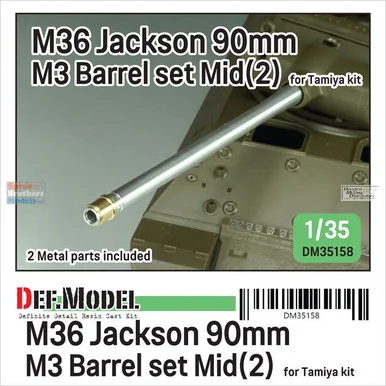 DEFDM35158 1:35 DEF Model M36 Jackson 90mm M3 Barrel Mid #2 Set (TAM kit)